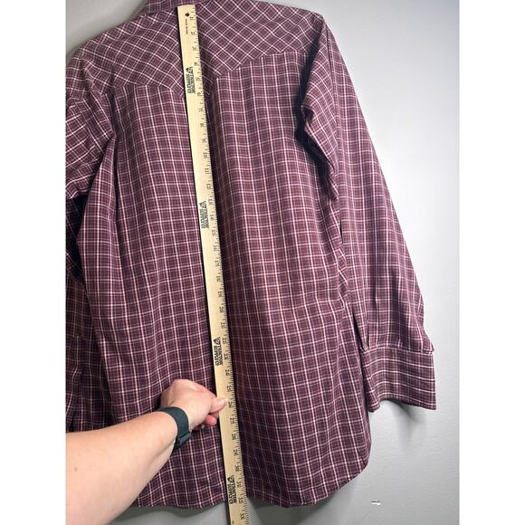 Ruddock Mens Western Pearl Snap Long Sleeve Plaid Shirt Medium - Picture 6 of 8